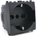 EL256 - Presa schuko nera 16A 250V compatibile Vimar Arké - Compatibile Vimar Arké 
