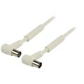 ND9095 - Cavo Coassiale 100 dB ad Angolo Coassiale Maschio - Femmina Coax (IEC) 20m Bianco - TV-SAT