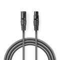 ND204 - Cavo Audio XLR Bilanciato | Maschio a 3 Pin XLR - Femmina a 3 Pin XLR | 0,5 m | Grigio - Cavi Audio Video