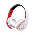 F4065 - Cuffie ad archetto Bluetooth con ingresso scheda SD rosse e bianche KSC-728 - Cuffie