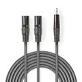 ND1175 - Cavo Audio XLR |2x Maschio a 3 Pin XLR-Maschio da 3,5 mm|3.0 m - Cavi Audio Video