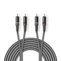 ND2545 - Cavo Audio Stereo 2x Maschio RCA - 2x Maschio RCA 3.0 m Grigio - Cavi Audio Video