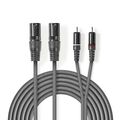 ND2292 - Cavo Audio XLR 2x Maschio a 3 Pin XLR - 2x Maschio RCA 1.5 m Grigio - Cavi Audio Video