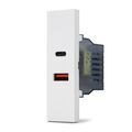 08784 - Doppia presa caricabatteria USB A e USB C 5V 2,4A bianco linea ZEN - Linea ZEN