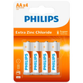 WB878 - Batterie AA Philips Extra Zinc Chloride 1,5V - Blister da 4 pezzi - Batterie