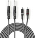 ND9554 - Cavo audio stereo 2x 6,35 mm maschio - 2x maschio RCA 5m - Cavi Audio Video