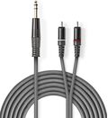 ND6575 - Cavo audio stereo jack audio 6.35mm/2 RCA 1.5m grigio - Cavi Audio Video