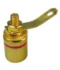 SP011 - Connettore dorato a banana da pannello - Rosso - Connettori Adattatori