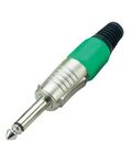40078 - Connettore Jack 6.3mm mono - verde - Connettori e Adattatori