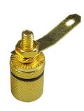 SP003 - Connettore dorato a banana da pannello - Nero - Connettori Adattatori