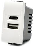 EL2003 - Doppia presa USB USB A - USB tipo C 5V 2.4A compatibile Living International - Compatibile Living International