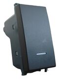 EL301 - Pulsante unipolare nero con spia compatibile Vimar Arké - Compatibile Vimar Arké 