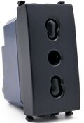 EL270 - Presa bivalente 16A 250V nera compatibile Vimar Arké - Compatibile Vimar Arké 