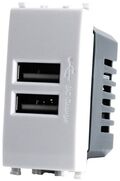 EL1982 - Alimentatore doppia presa USB 5V 2A 4.5x2x4.5cm Bianco compatibile Vimar Plana - Compatibile Vimar Plana