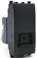 EL186 - Connettore di rete RJ45 CAT6 nero compatibile Vimar Arké - Compatibile Vimar Arké 