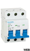EL2514 - Interruttore magnetotermico 6kA 25A 3P curva C Elmark - Interruttori magnetotermici