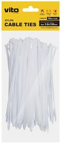 EL1767 - Fascette fermacavi autobloccanti bianche 3.6X150mm - 100 pezzi - Fascette