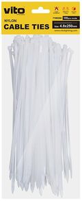 EL2287 - Fascette fermacavi autobloccanti bianche 4.8X250mm - 100 pezzi - Fascette