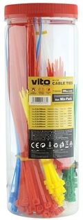 EL189 - Assortimento di fascette fermacavo autobloccanti varie misure e colori - 300 pezzi - Fascette