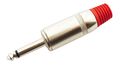 Q712 - Connettore Jack 6.3mm mono in metallo - rosso - Connettori e Adattatori