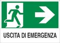 WB2018 - Cartello segnaletico uscita di emergenza con freccia a destra 30x20cm - Segnaletica