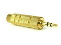 Q968 - Adattatore Jack spina 3.5mm stereo presa 6.3mm stereo - dorato - Connettori e Adattatori