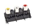 B8040 - Connettore 3xRCA femmina per CS - 90 gradi - Connettori e Adattatori