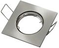 EL712 - Supporto quadrato per faretto GU10 da incasso 80x80 argento satinato - Faretti LED