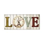 ND6743 - Orologio da parete stile legno in cornice design "LOVE" - Orologi da parete