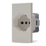 02280 - Presa 2P+T 16A bipasso Schuko sabbia linea ZEN - Linea ZEN