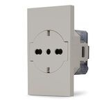 02312 - Presa 2P+T 16A bipasso Schuko sabbia linea ZEN - Linea ZEN