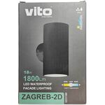 EL053 - Applique LED da esterno 18W 1800lm IP65 3CCT nero - Illuminazione da Esterno