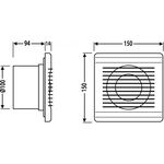 EL117 - Aspiratore 12W 100m3/h 35Db Φ100x60mm Vito - Varie