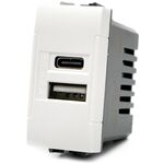 EL2003 - Doppia presa USB USB A - USB tipo C 5V 2.4A compatibile Living International - Compatibile Living International