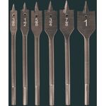 W1465 - Set 6 punte a pala per legno 10-25mm - Attrezzi e utensili