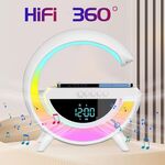 WB266 - Lampada LED RGB Orologio/Radio FM/Bluetooth/AUX/scheda SD e ricarica wireless - Illuminazione da Interno