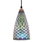 E9470 - Lampadario 3D in vetro cromato 1xE27 - Illuminazione da Interno