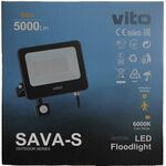 EL027 - Faro LED da esterno con sensore PIR 50W 5000lm luce fredda 6000k - Illuminazione da Esterno