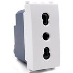 EL208 - Presa bivalente 16A 250V bianca compatibile Vimar Arké - Compatibile Vimar Arké 