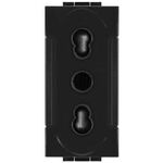 EL2140 - Presa bivalente 10A-250V 2P+T nero compatibile con serie Living International - Compatibile Living International