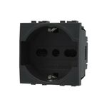 EL2142 - Presa Schuko 2P + T da Incasso 220V nero compatibile Vimar Plana - Compatibile Vimar Plana