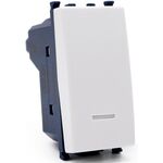 EL236 - Pulsante unipolare bianco con spia compatibile Vimar Arké - Compatibile Vimar Arké 