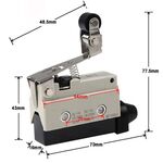 EL2634 - Interruttore di fine corsa orizzontale con leva a rullo 250V 10A CF7144 Fato - Interruttori di fine corsa
