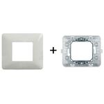 EL4030 - Kit placca bianca e supporto 2 posti compatibili Matix - Compatibile Matix