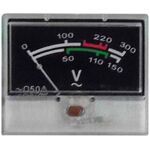 EL925 - Voltmetro analogico da pannello 300VAC con quadrante nero - Dispositivi di misurazione