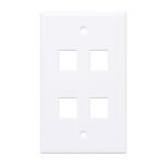 P1440 - Placca per frutti keystone 4 posti bianca Intellinet - Connettività