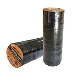 W2010 - Nastro isolante nero 18mm 18m - Confezione da 10 pezzi - Nastro isolante