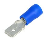 B2260 - Connettore faston a linguetta blu 6.3mm 1.5-2.5mm confezione da 100 - Capicorda