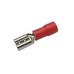 B8025 - Connettore Faston femmina isolato 4,8 mm rosso per cavi 0,5–1,5 mm confezione da 100 - Capicorda