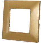 EL009 - Placca in tecnopolimero 2 posti color oro compatibile Vimar Plana - Compatibile Vimar Plana